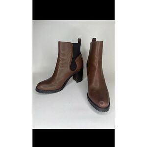 Sartore Paris Brown Leather Ankle Chelsea Vibram Heel Booties Women’s 38EU/7M US